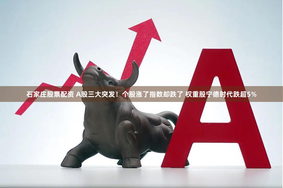 石家庄股票配资 A股三大突发！个股涨了指数却跌了 权重股宁德时代跌超5%